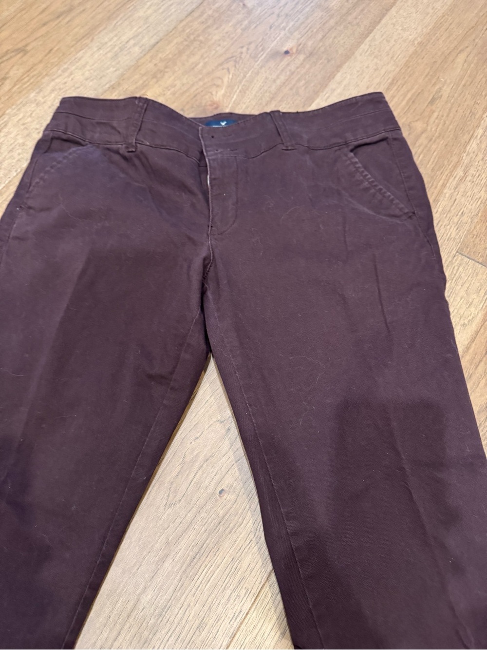 American eagle womens skinny stretch cargo pants size 8 burgundy